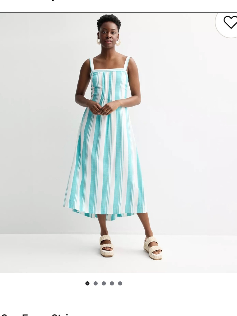 NEW with tags Striped Aqua and White Sundress - Women 1x